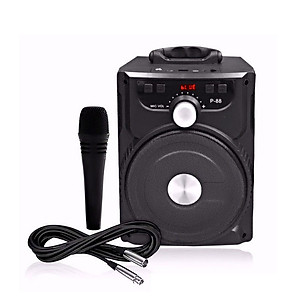 Loa bluetooth Karaoke Ruizu P88 hỗ trợ thẻ nhớ/USB/AUX/FM/jack 6.5mm - Tặng kèm micro karaoke (nhiều màu) Hàng Chính Hãng