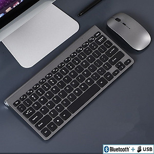 Bộ Bàn phím không dây mini W201S - đa kết nối bluetooth 5.0 + 3.0 + Usb wireless 2.4G hàng nhập khẩu