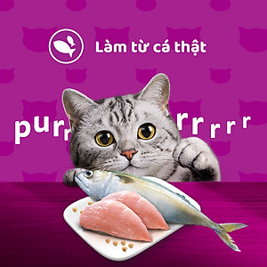 [Combo 12 Gói] Thức Ăn Cho Mèo WHISKAS 1+ years Vị Cá Thu 80g/Gói
