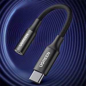 Cổng chuyển đổi Ugreen USB-C to 3.5mm Audio Cable AV161 - Hàng chính hãng