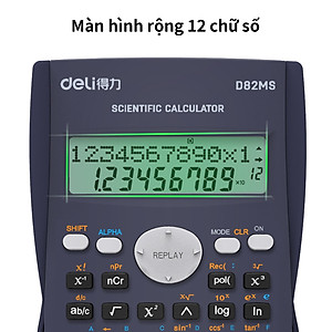 Máy Tính Kỹ Thuật Deli - Đen/Xanh Dương/Hồng/Trắng - D82MS