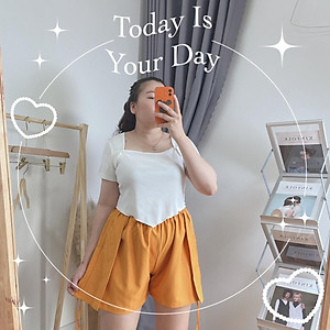 Quần short nữ bigsize chất vải mango bảng lưng chun có độ co giản thoai mái Q9