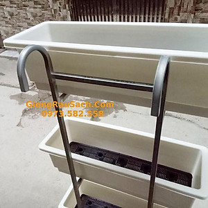 Móc treo Ban Công 3 Tầng Inox Chậu hoa thông minh vừa thành ban công, hàng rào từ 2-10cm - Chưa gồm Chậu