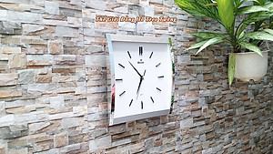 Đồng Hồ KIM TRÔI EASTAR Mặt Kính Cong Cao Cấp - Mặt Chữ nhật Ánh Kim - Tặng Pin Maxell - BH 1 Năm - Decor Trang Trí Treo Tường