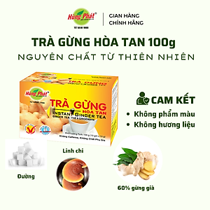Trà Gừng Hòa Tan Hỗ Trợ Giảm Chóng Mặt Buồn Nôn Làm Ấm Cơ Thể Hộp 10 gói - Thương Hiệu Hùng Phát