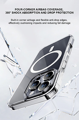 Ốp lưng trong suốt sạc từ tính dành cho iPhone 16 / 16 Plus / 16 Pro / 16 Pro Max - Hàng chính hãng