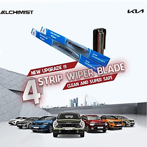 Combo 2 Gạt Mưa Xe Ô tô KIA Loại Silicon 4 Lưỡi Cao Cấp, Thiết Kế Thông Minh, Gạt Êm Và Sạch Hơn