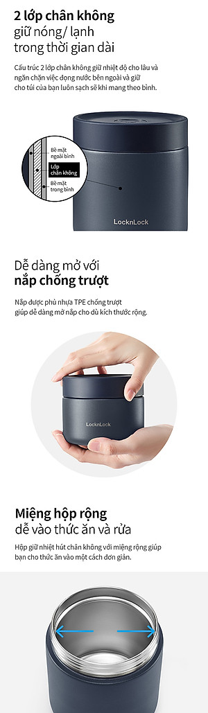 Bộ Hộp Cơm Giữ Nhiệt Hút Chân Không Lock&Lock NVY-4 - LHC8052S01