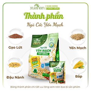 Ngũ Cốc Yến Mạch Xuân An [ít đường] Túi 400G {25g*16 gói}