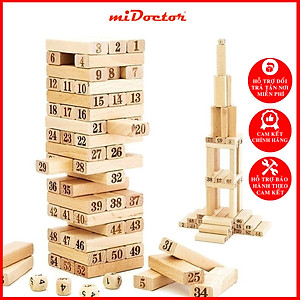 Đồ Chơi Rút Gỗ Cỡ Lớn Cao Cấp – Chọn Size - 54 Thanh Rút Gỗ Kèm 4 Con Súc Sắc Cho Bé – Bộ Đồ Chơi Rút Gỗ Chính Hãng miDoctor