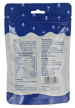 Sữa chua sấy thăng hoa I.Yaua túi 25g mix 05 vị (việt quất, sầu riêng, chuối, dâu và truyền thống)