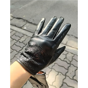 Găng tay da cừu nữ cao cấp - BHY8758 Bao tay da nữ, Da thật không bong tróc đứt gãy