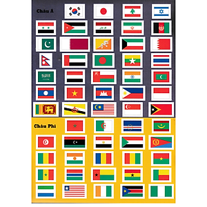 Quốc Kì Các Nước Trên Thế Giới - Sách Dán Hình Thông Minh Kèm Bản Đồ Thế Giới- Với Hơn 400 Lá Cờ Bóc Dán