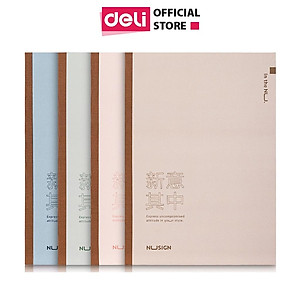 Sổ Tay Ghi Chép Dán Gáy Kẻ Ngang 80 Trang Khổ A5 B5 Vintage Cao Cấp Nusign Deli - Màu Pastel Làm Sổ Planner Sổ Kế Hoạch Phù Hợp Học Sinh Văn Phòng - NS284 NS285