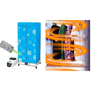 Tủ sấy quần áo khung inox 2 tầng có điều khiển từ xa, sấy quần áo nhanh khô có Bảo hành 12 tháng -  Hàng chính hãng