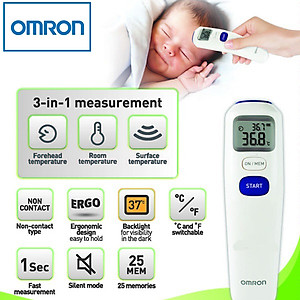 Nhiệt Kế Hồng Ngoại Omron MC-720 | Đo Trán, Đo Nhiệt Độ Phòng, Đo Bề Mặt | Thương Hiệu Nhật Bản