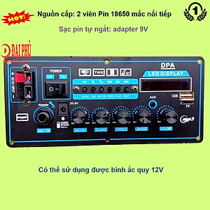 Mạch loa kéo 2 kênh dùng 2 pin 18650 7.4V dùng cho loa kéo 2.5 tấc đôi Karaoke Bluetooth