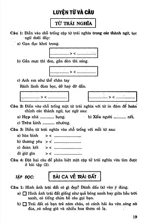 Sách Câu Hỏi Và Bài Tập Trắc Nghiệm Tiếng Việt Lớp 5 Tập 1