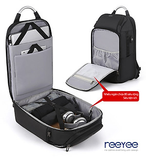 Balo Laptop 15.6 Inch Chống Nước, Rộng Rãi Reeyee RY102B - Hàng Chính Hãng