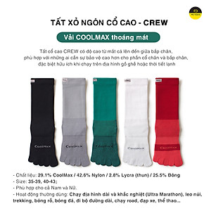 Tất Xỏ Ngón Chạy Bộ OFFICE CHILL Vớ Chuyên Thể Thao Xỏ 5 Ngón Chân Chống Phồng Rộp Vải Coolmax