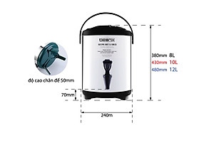 Bình Giữ Nhiệt BEONX 12 Lít - Chất liệu Inox 304 - Đỏ