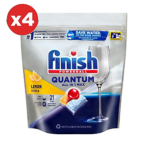 Combo 4 túi Viên Rửa Chén Bát Finish Powerball Quantum 21 viên