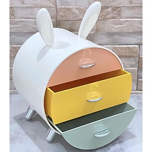 Kệ Đựng Mỹ Phẩm Kệ Đựng Đồ Trang Điểm Đựng Đồ Cá Nhân 3 Ngăn Hình Tai Thỏ Đa Năng Tiện Lợi Để Bàn