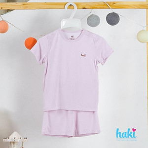 Bộ quần áo sơ sinh cho bé vải sợi tre siêu mềm mịn cao cấp - đồ sơ sinh cho bé (2,5kg - 15kg) - bộ cộc tay cho bé Haki BB002