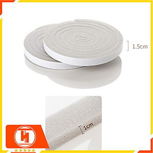 Bộ 02 cuộn mút xốp dán khe cửa HT SYS - Cách âm - Giảm chấn - Chống bụi - Gioăng xốp bản 15mm x2 mét