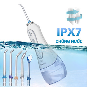 Máy Tăm Nước Cầm Tay H2OFloss HF-6 Sạch Răng Màu Trắng - Hàng Chính Hãng