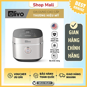 Nồi Cơm Điện OLIVO RC86 - Lòng Nồi INOX 304 Chống Dính Tự Nhiên- Hàng Chính Hãng