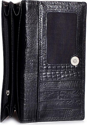 Ví nữ da bò vân cá sấu nhỏ 2 gấp nhiều màu Huy Hoàng HT3101-02-03-04