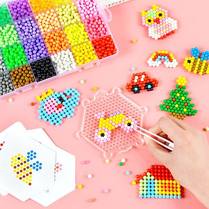 Bộ Đồ chơi xếp hình hạt đậu dính nước thần kỳ _ Đồ chơi trí tuệ, giáo dục an toàn cho bé