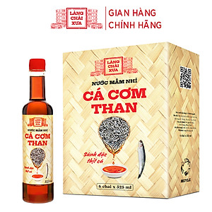 Đặc Sản Phan Thiết - Thùng 6 Chai Nước Mắm Nhỉ Cá Cơm Than Làng Chài Xưa 525Ml/Chai Sánh Đặc Thịt Cá 300 Năm Truyền Thống