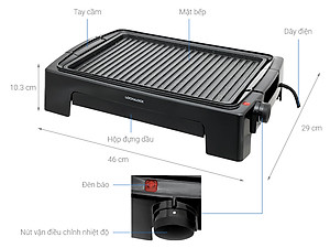 Vỉ Nướng Điện Lock&Lock EJG221 (1300W) - Hàng Chính Hãng, Mặt Bếp Chống Dính, 5 Mức Chỉnh Nhiệt, Khay Hứng Dầu Có Thể Tháo Rời, Tặng Kèm Ống Hút Và Cọ Rửa