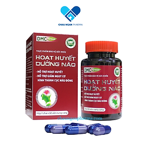 Viên Uống Bổ Não HOẠT HUYẾT DƯỠNG NÃO Domesco Hộp 60 Viên - Hỗ Trợ Tăng Cường Tuần Hoàn Máu Não, Cải Thiện Trí Nhớ, Ngăn Ngừa Hình Thành Cục Máu Đông, Giảm Đau Đầu, Hoa Mắt, Chóng Mặt