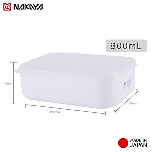 Hộp đựng & bảo quản thực phẩm cao cấp Nhật Bản White Pack 800ml ( hình chữ nhật ) thích hợp dùng trong lò vi sóng