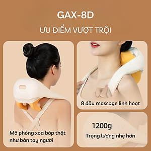 Máy Massage Cổ Vai Gáy Lưng Cao Cấp GAX-8D Nâng Cấp 8 Đầu Xoa Bóp