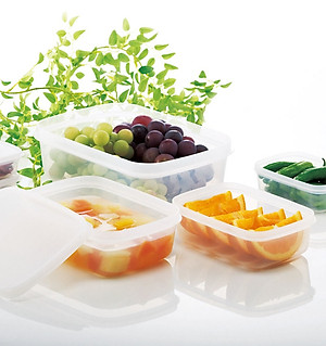 Set 03 hộp thực phẩm nắp mềm Fit in Pack hàng Made in Japan