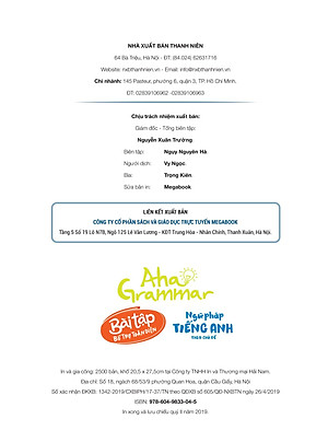 Sách Aha Grammar Bài Tập Bổ Trợ Toàn Diện Ngữ Pháp Tiếng Anh Lớp 3 Theo Chủ Đề