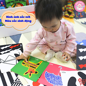 Bộ thẻ kích thích thị giác Lalala Baby cho trẻ sơ sinh Trọn bộ tinh anh dạng đứng Zigzag và Flashcard