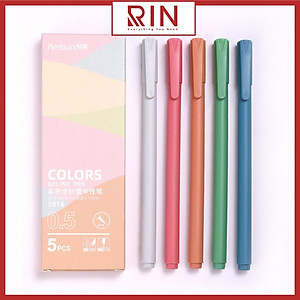 Bộ bút Gel nhiều màu/ Bộ bút mực nhiều màu ngòi 0.5mm – Bộ 5 cây
