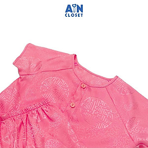 Bộ quần áo bà ba lửng bé gái hoa văn Cổ Trang gấm hồng - AICDBGOZYKTV - AIN Closet