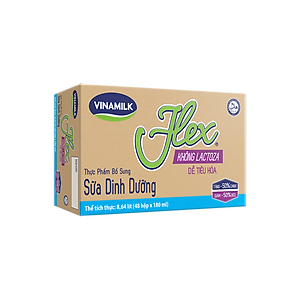 Thùng 48 Hộp Sữa Tiệt Trùng Vinamilk  Flex Không Lactose (180ml / Hộp)