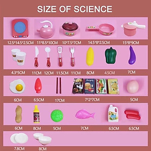 Bộ nấu ăn nhà bếp 36 chi tiết màu hồng xinh xắn đáng yêu sử dụng pin