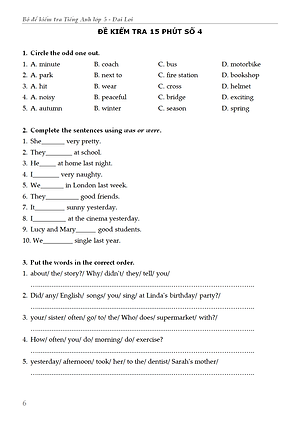 Sách Bộ Đề Kiểm Tra Tiếng Anh Lớp 5