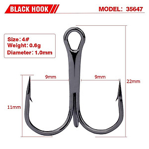 Combo 10 Lưỡi  Câu 3 Tiêu có ngạnh Thép không rỉ gắn mồi giả, câu lure lưỡi ba tiêu LC-6