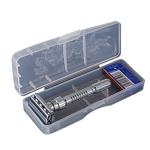 Bàn cạo râu 9 cấp điều chỉnh độ sắc - chất liệu lõi đồng mạ chrome dao cạo cổ điển