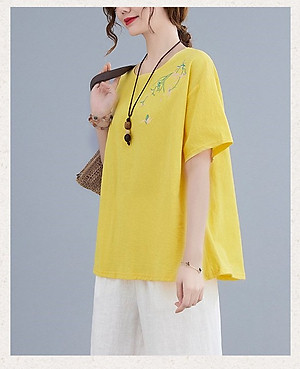 Aó đũi nữ tay lỡ kín đáo 3 màu thanh lịch full size 40-65kg Thời trang trung niên nữ Haint Boutique ALE19