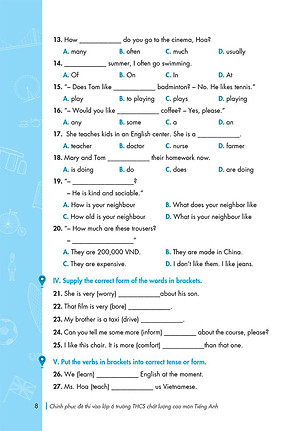 Sách Chinh Phục Đề Thi Vào Lớp 6 Trường THCS Chất Lượng Cao Môn Tiếng Anh